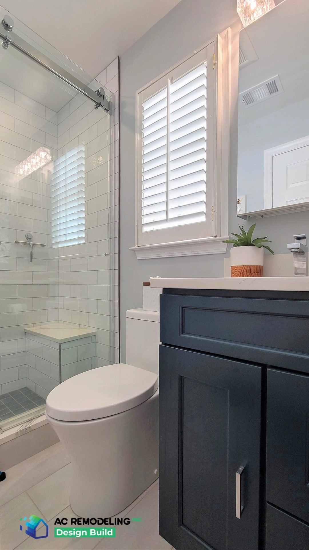 Gaithersburg Bath Transformation — Bathroom, Modern remodel in Gaithersburg, MD