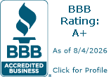 BBB Accredited Business, A+ rating