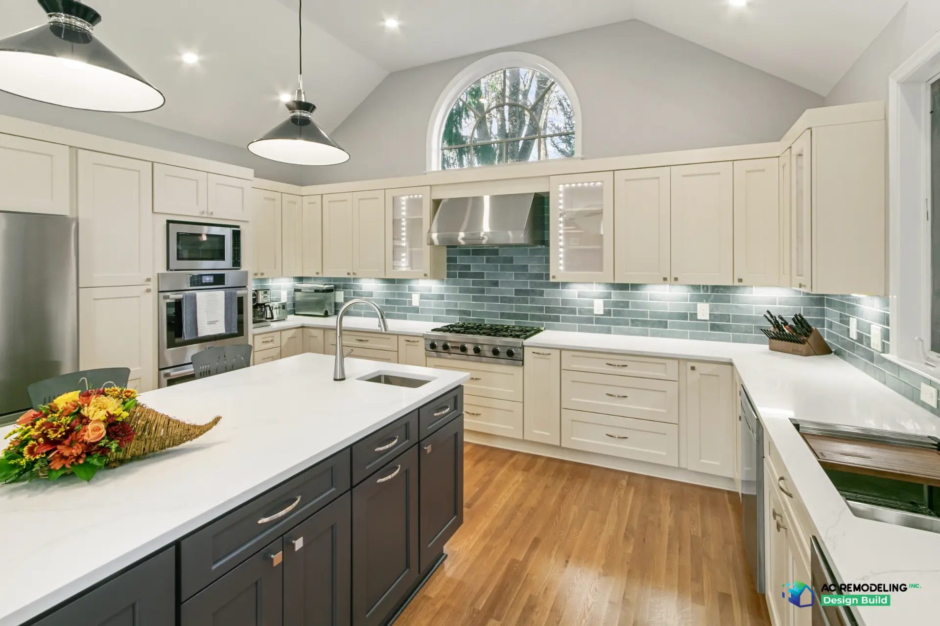 Vaulted Sea-Glass Kitchen — Kitchen, Traditional, Luxury remodel in Chevy Chase, MD