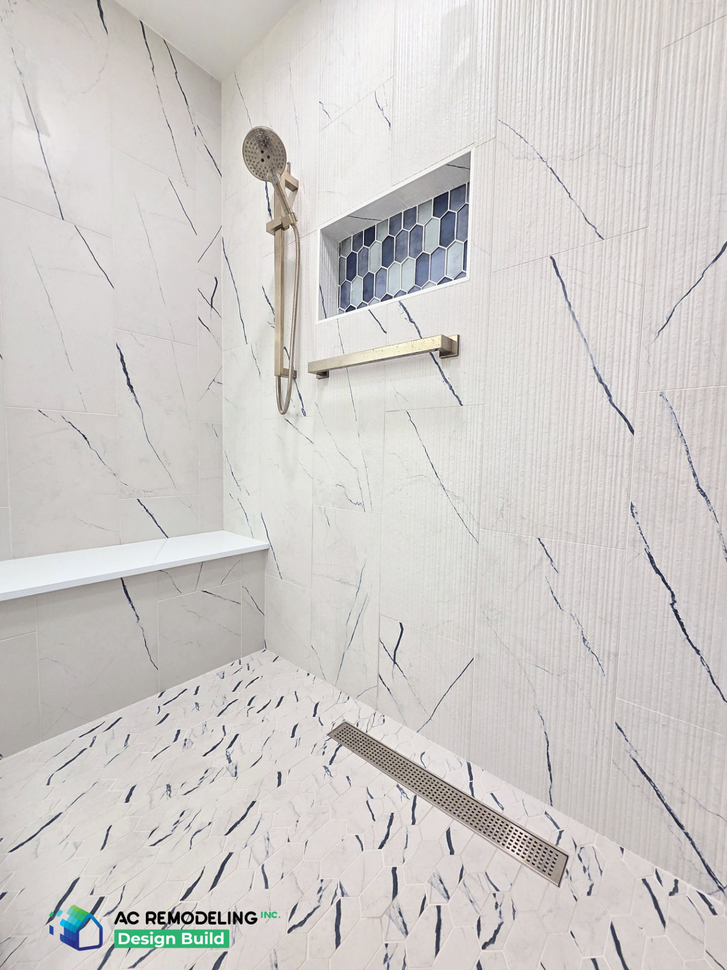 Bench Seat Shower — Bathroom, Modern remodel in Silver Spring, MD