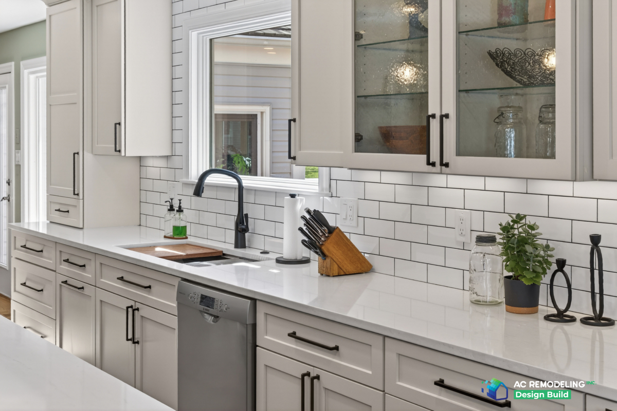 Prep & Sink Run — Kitchen, Traditional remodel in Potomac, MD