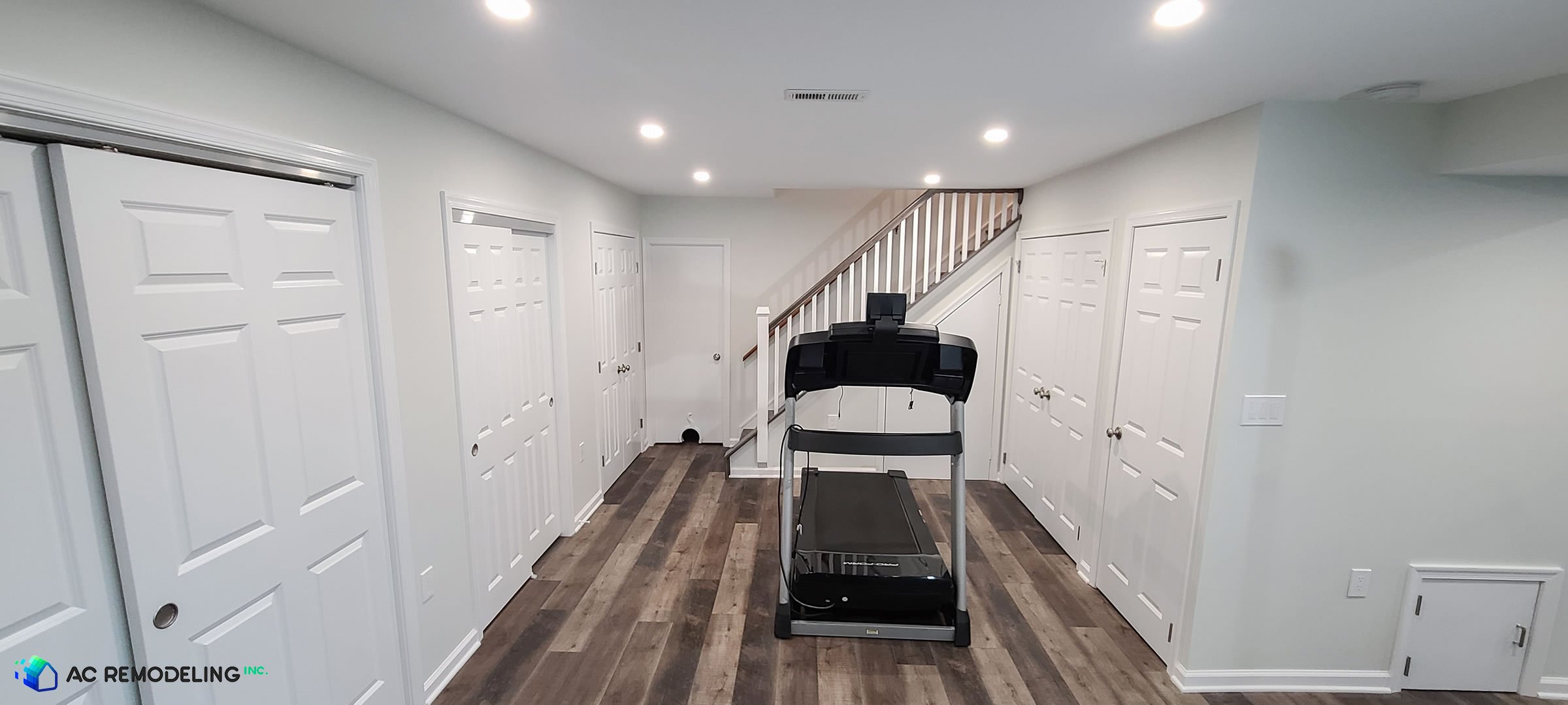 Basement Lounge — Basement, Modern remodel in Rockville, MD