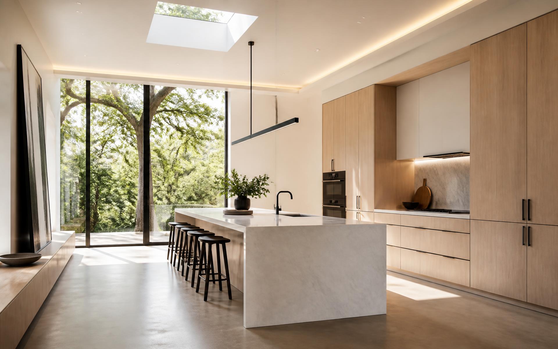 Oak & Marble Kitchen — Kitchen, Modern, Luxury remodel in Bethesda, MD