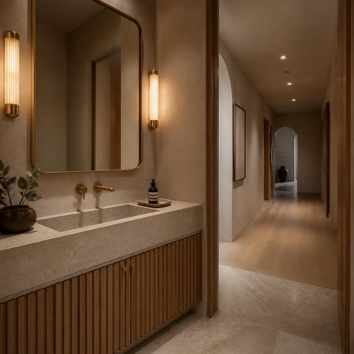 Plaster Powder Room — Bathroom, Traditional, Luxury remodel in Washington, DC